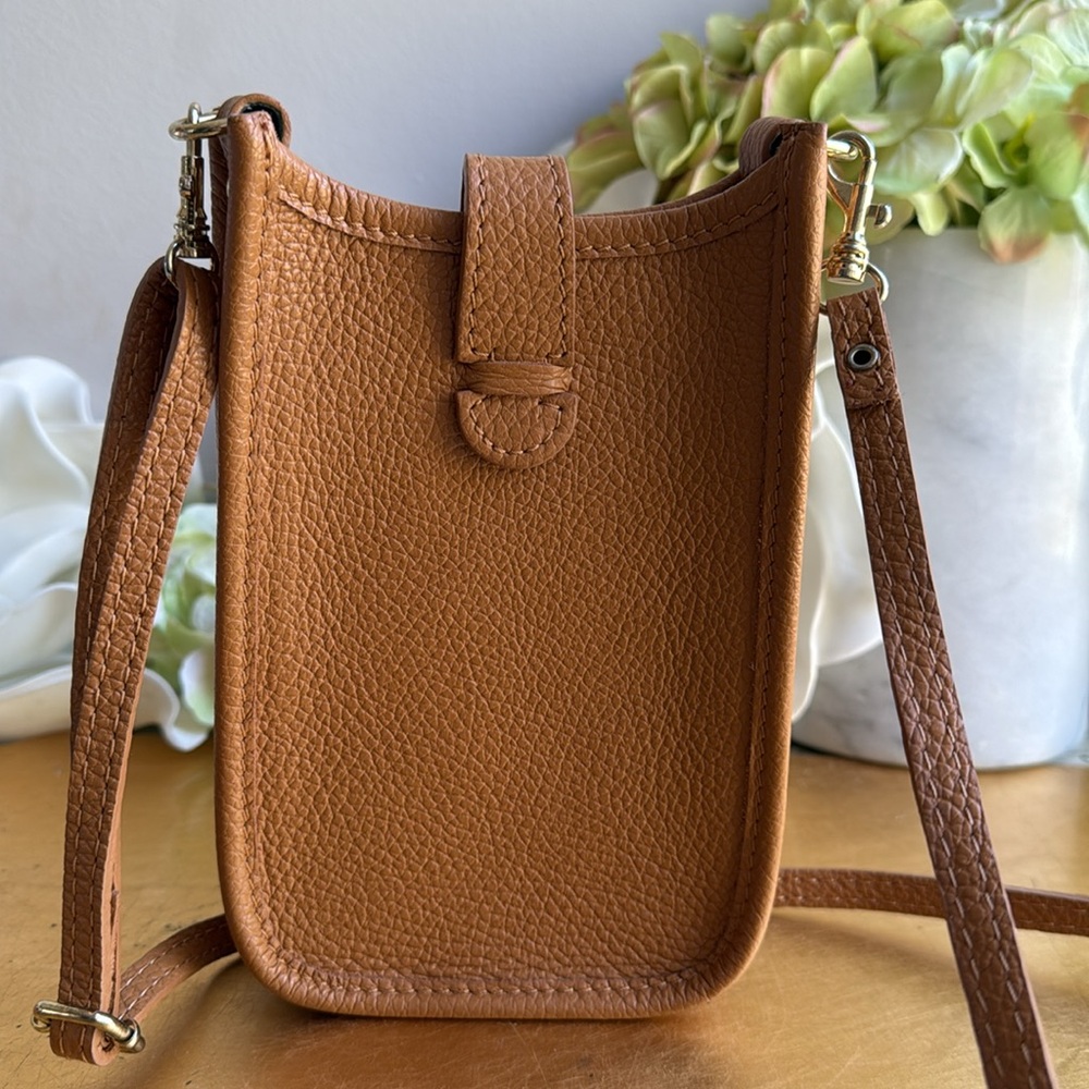 NWOT! Raffinato Borsetta Crossbody in Caramel Pebbled Leather - Picture 4 of 12